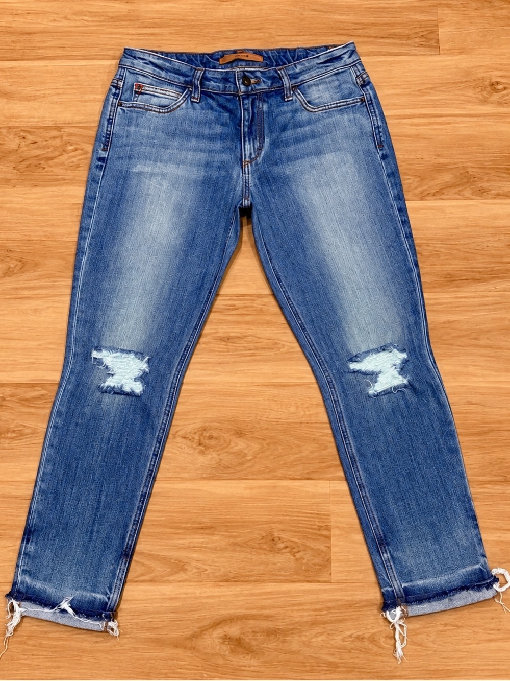 Joe’s Jeans Billie Ankle Boyfriend Slim Distressed Fray Crop Jeans W27x26 EUC